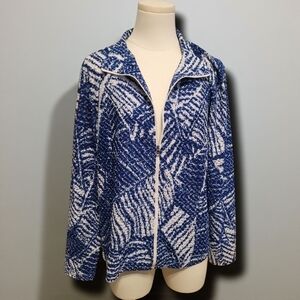 Erin London Navy and White Textured Jacket